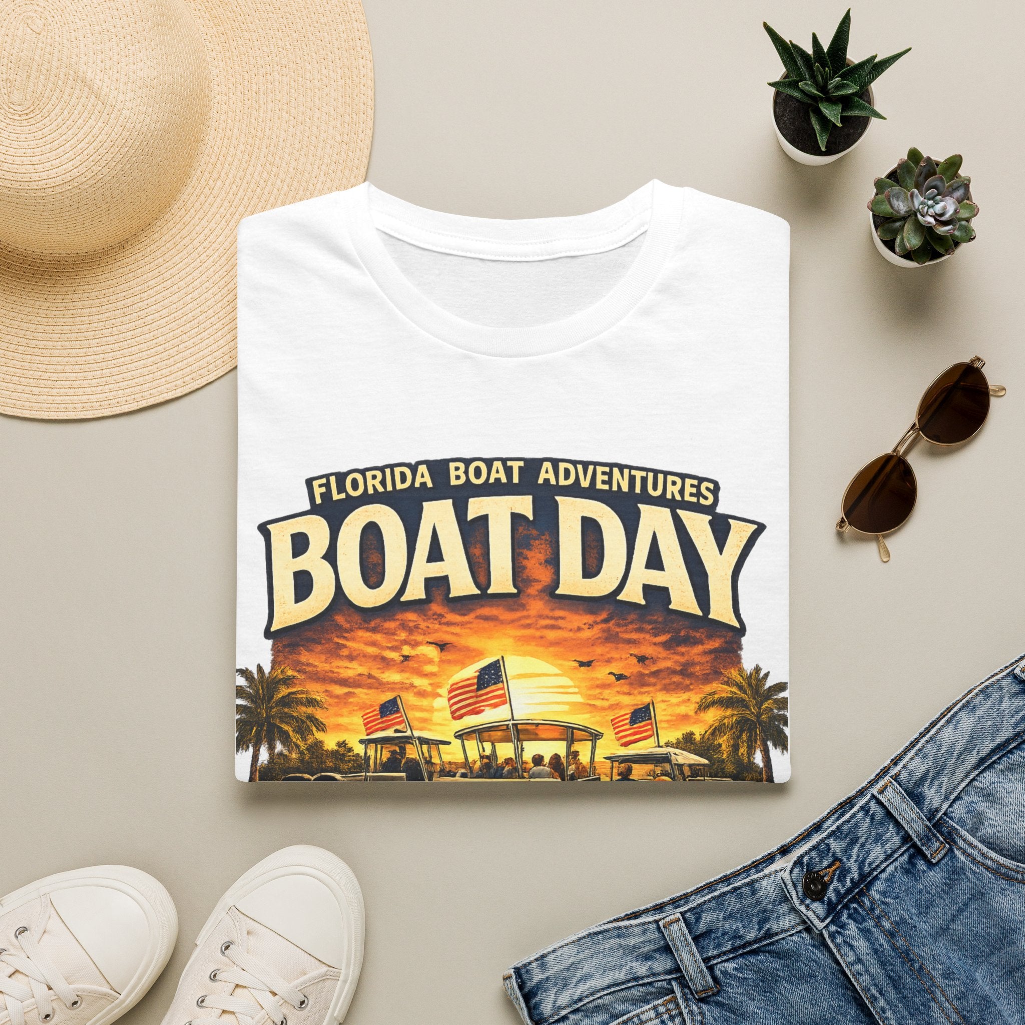 Florida Boat Adventures Boat Day Tee | Official FBA Boating Lifestyle Shirt for Men | Gildan 6400 T-Shirt