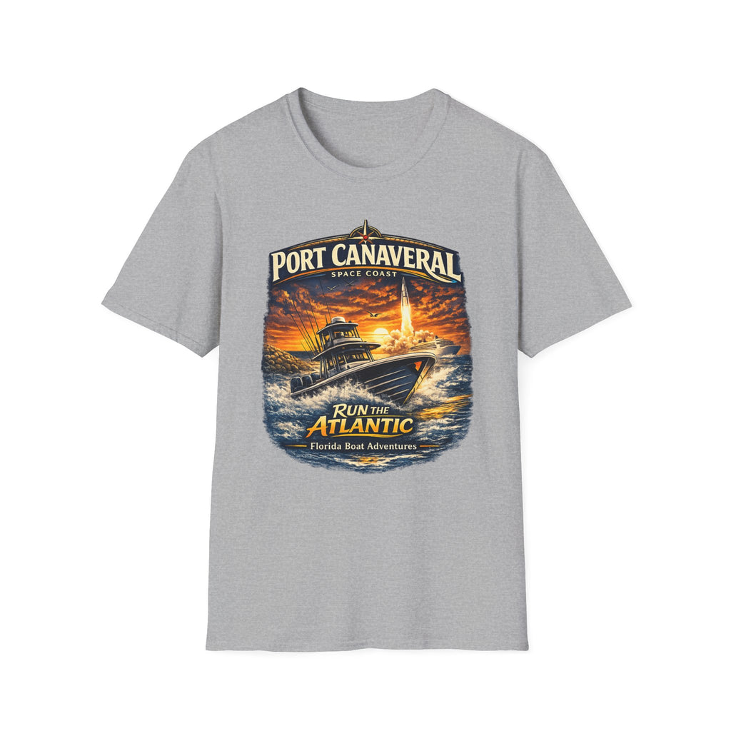 Port Canaveral Space Coast Boating Tee | Cape Canaveral Atlantic Fishing Shirt for Men | Gildan 6400 Florida T-Shirt