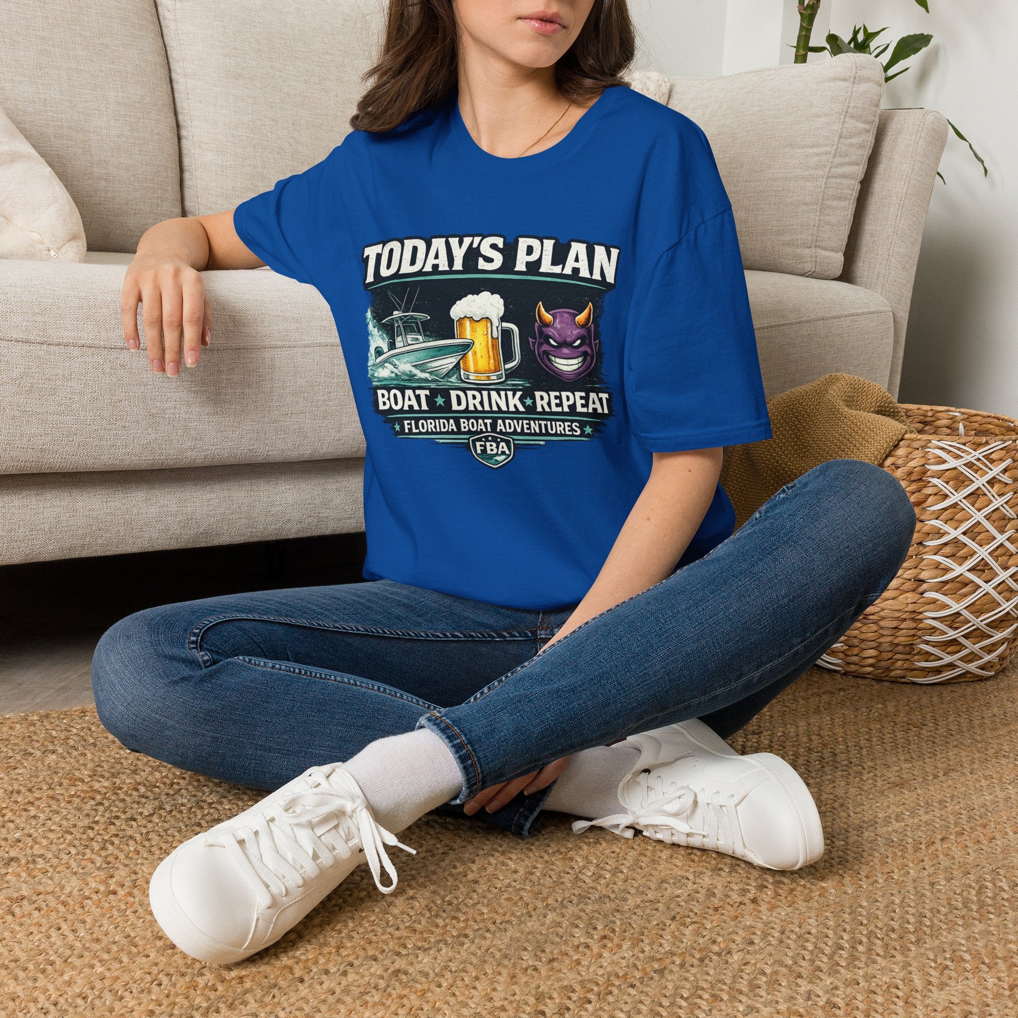 Today's Plan Boat Drink Repeat - Florida Boating Lifestyle T-Shirt