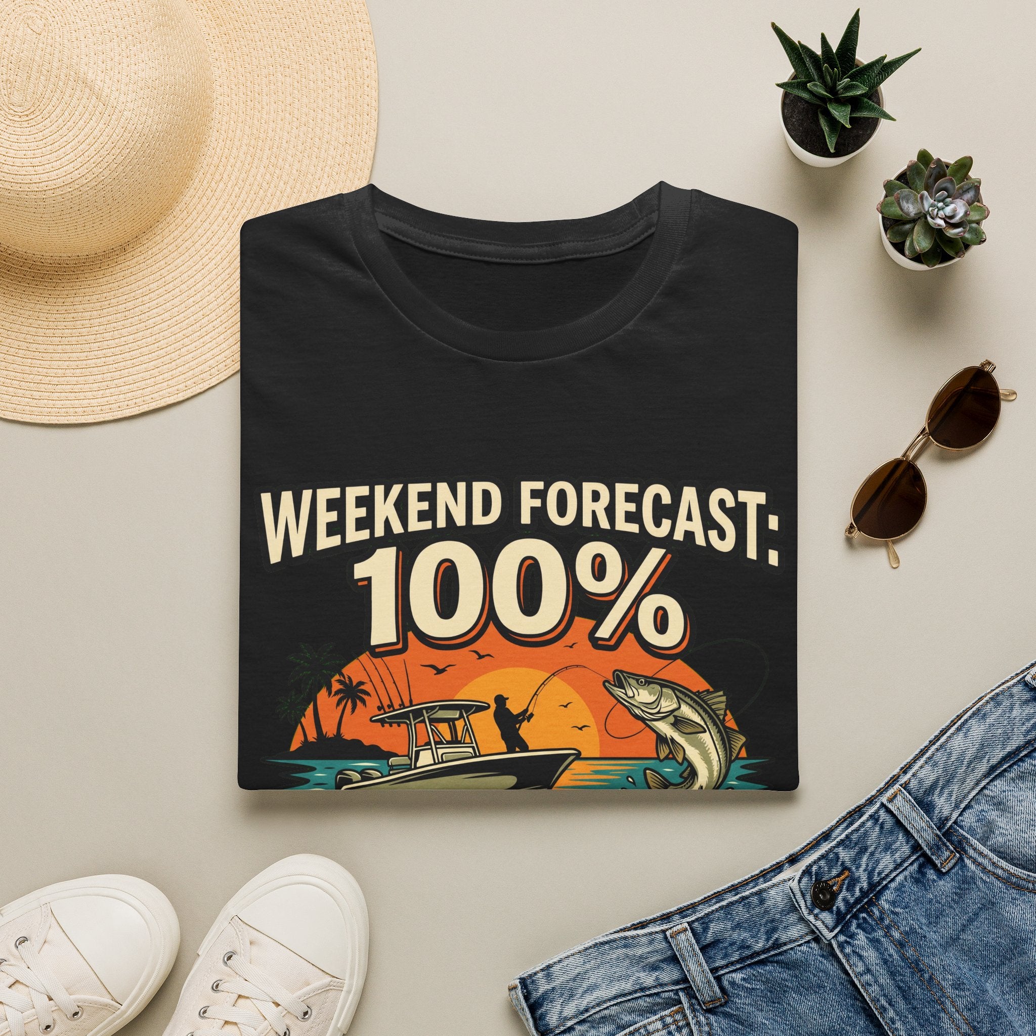 Weekend Forecast 100% Chance of Fishing - Florida Fishing T-Shirt