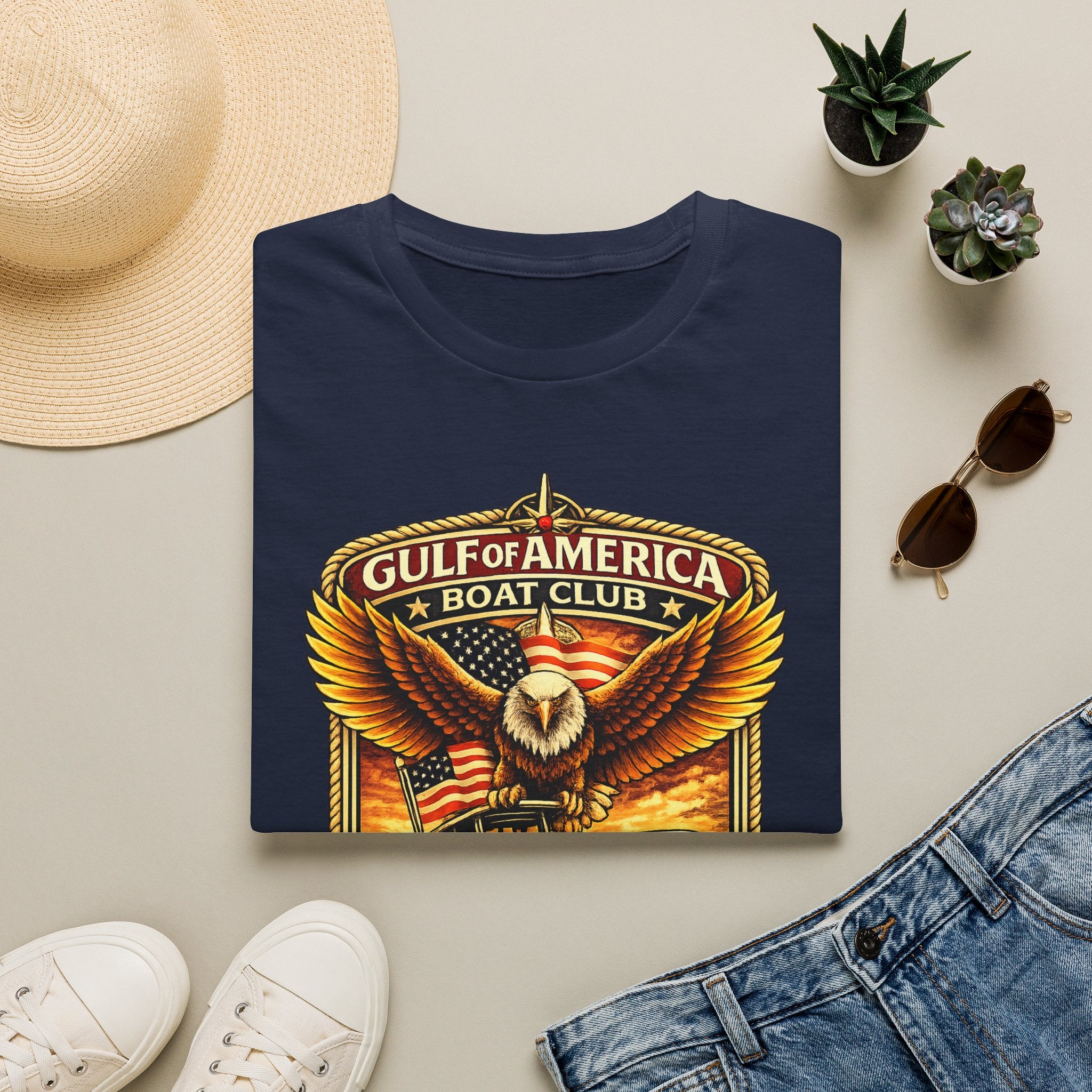 Gulf of America Boat Club Tee | Florida Gulf Coast Boating & Fishing Shirt for Men | Gildan 6400 T-Shirt