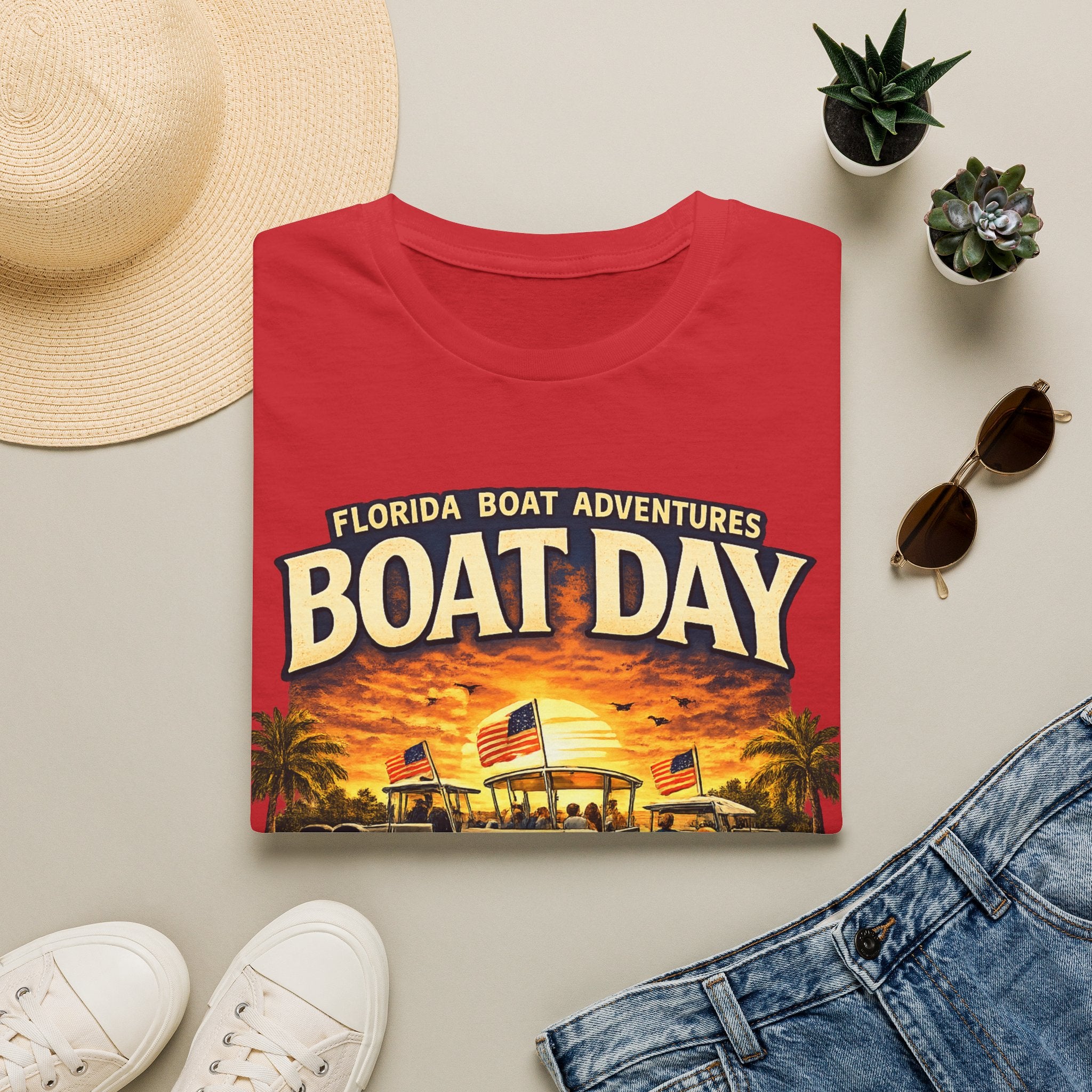 Florida Boat Adventures Boat Day Tee | Official FBA Boating Lifestyle Shirt for Men | Gildan 6400 T-Shirt