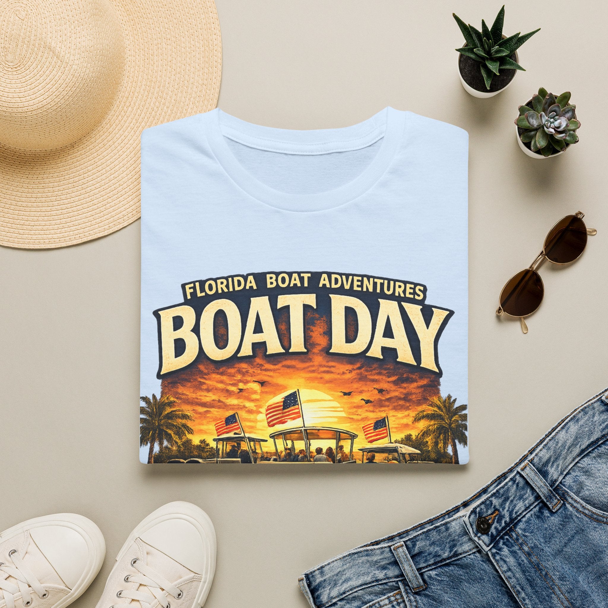 Florida Boat Adventures Boat Day Tee | Official FBA Boating Lifestyle Shirt for Men | Gildan 6400 T-Shirt