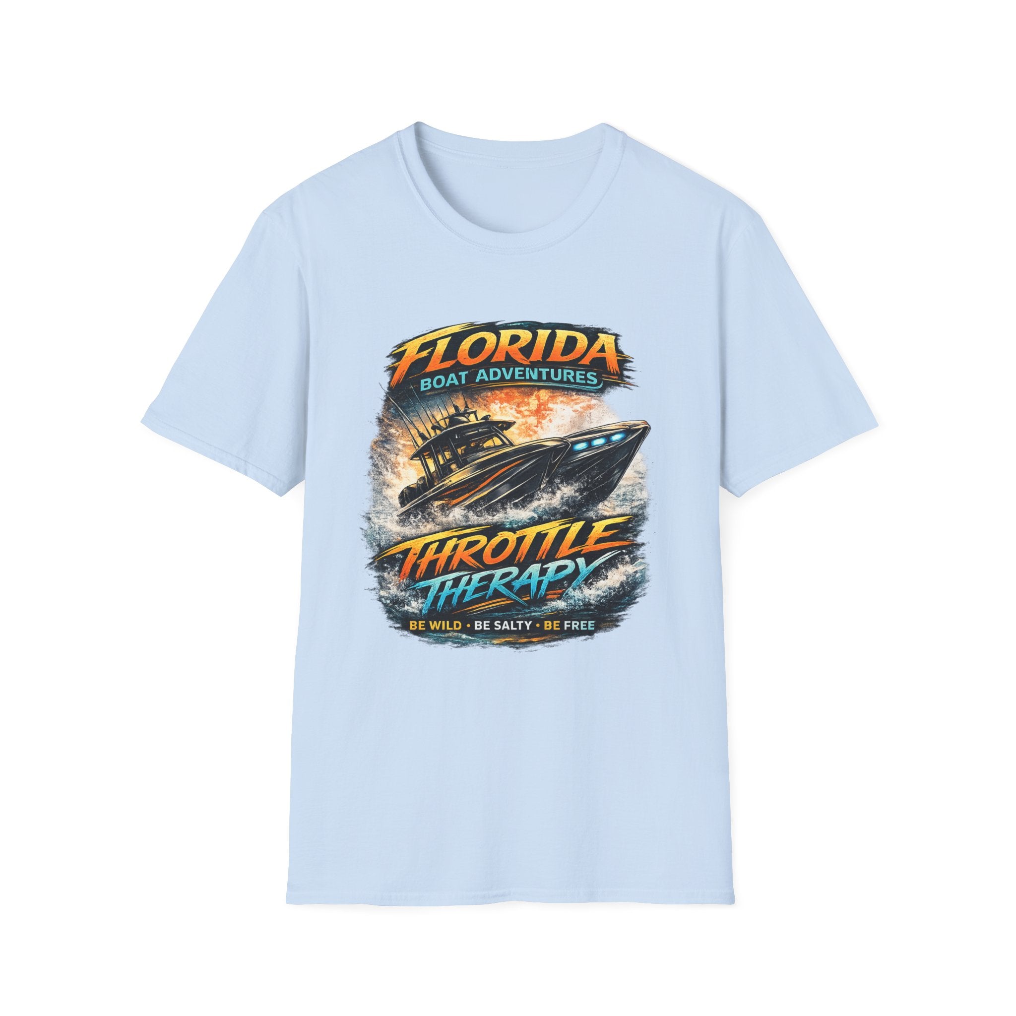 Throttle Therapy Tee | Funny Florida Boating & Offshore Sport Fishing Shirt for Men | Gildan 6400 T-Shirt