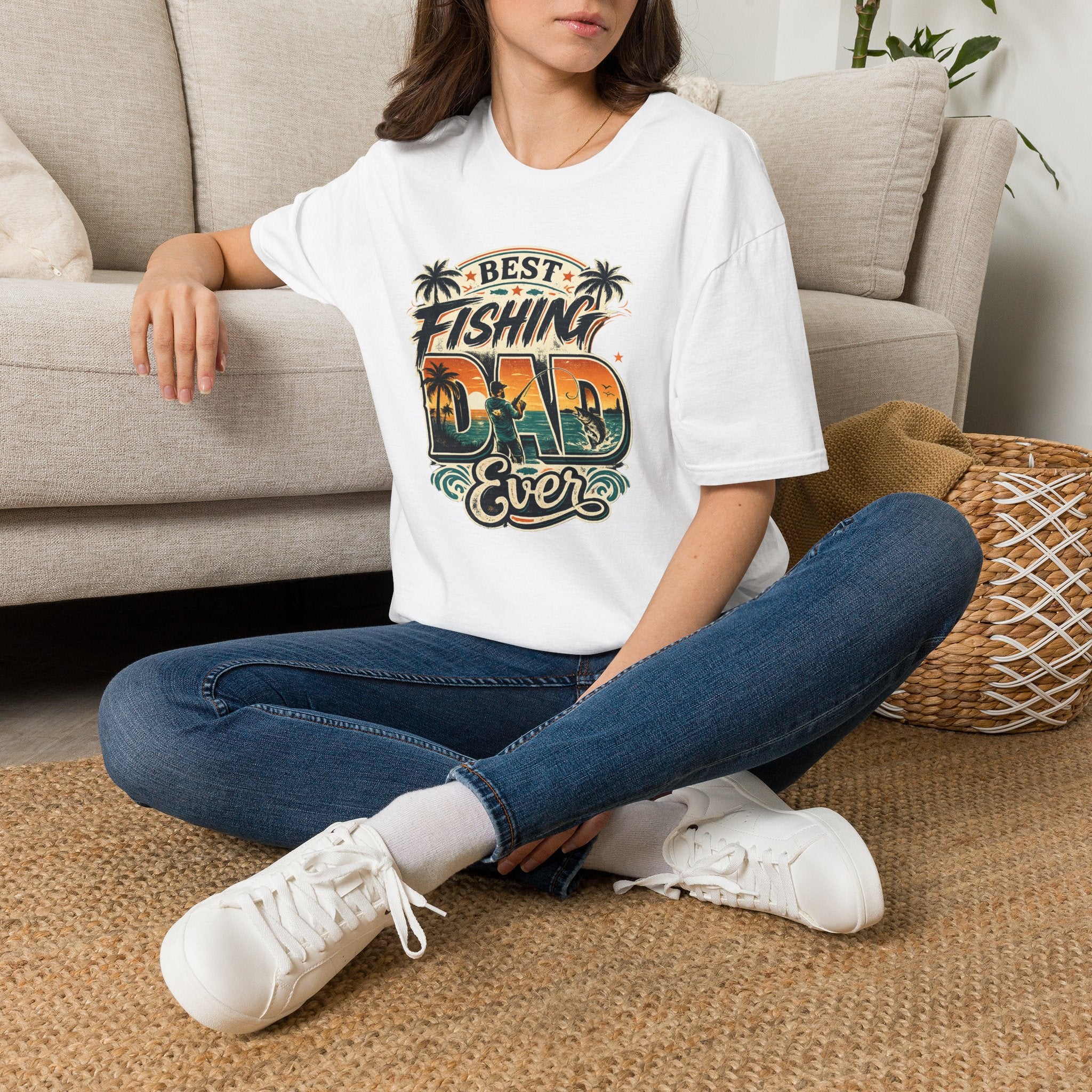 Best Fishing Dad Ever Tee | Florida Fishing Shirt for Men | Gildan 6400 Dad Gift T-Shirt