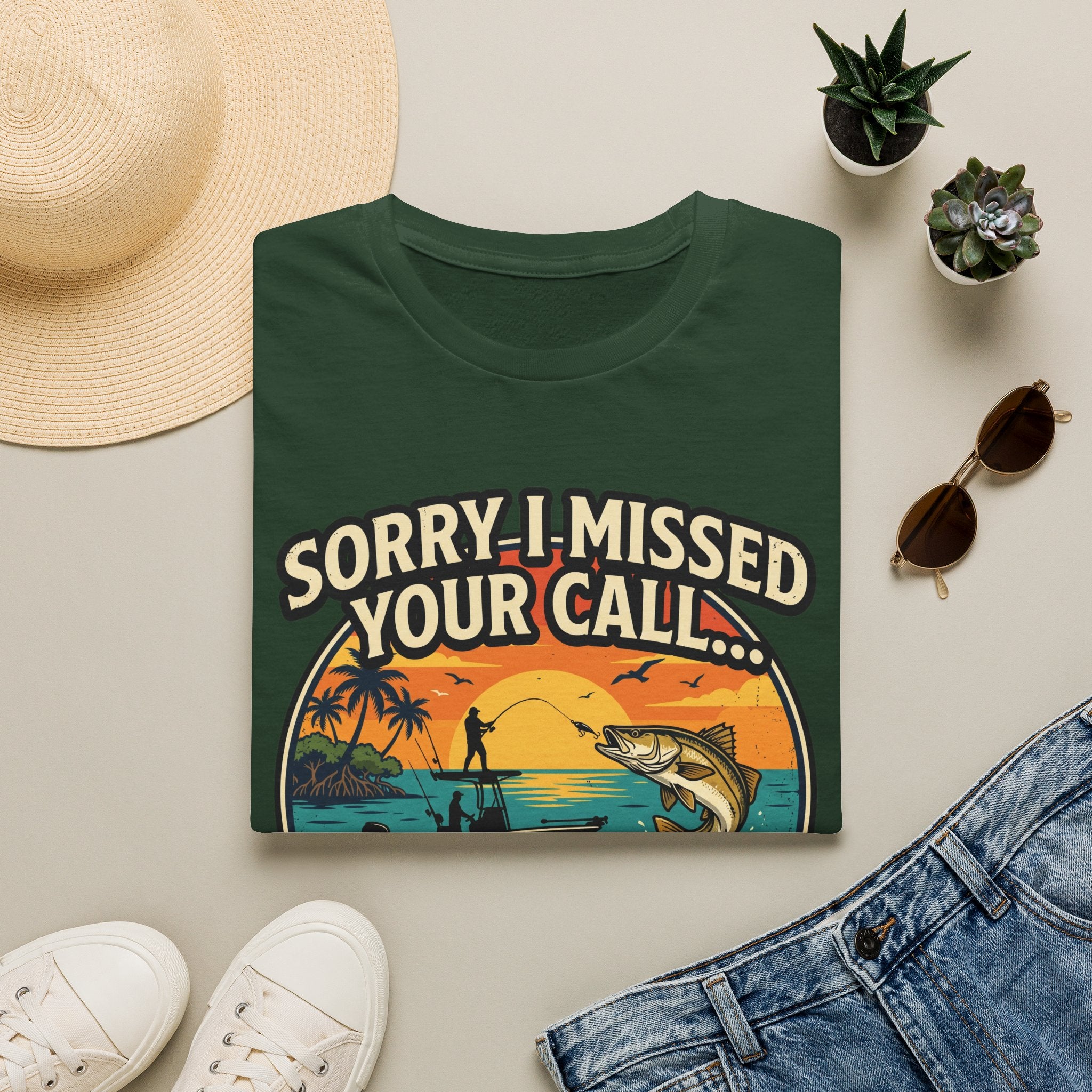 Sorry I Missed Your Call I Was On My Other Line - Funny Fishing T-Shirt