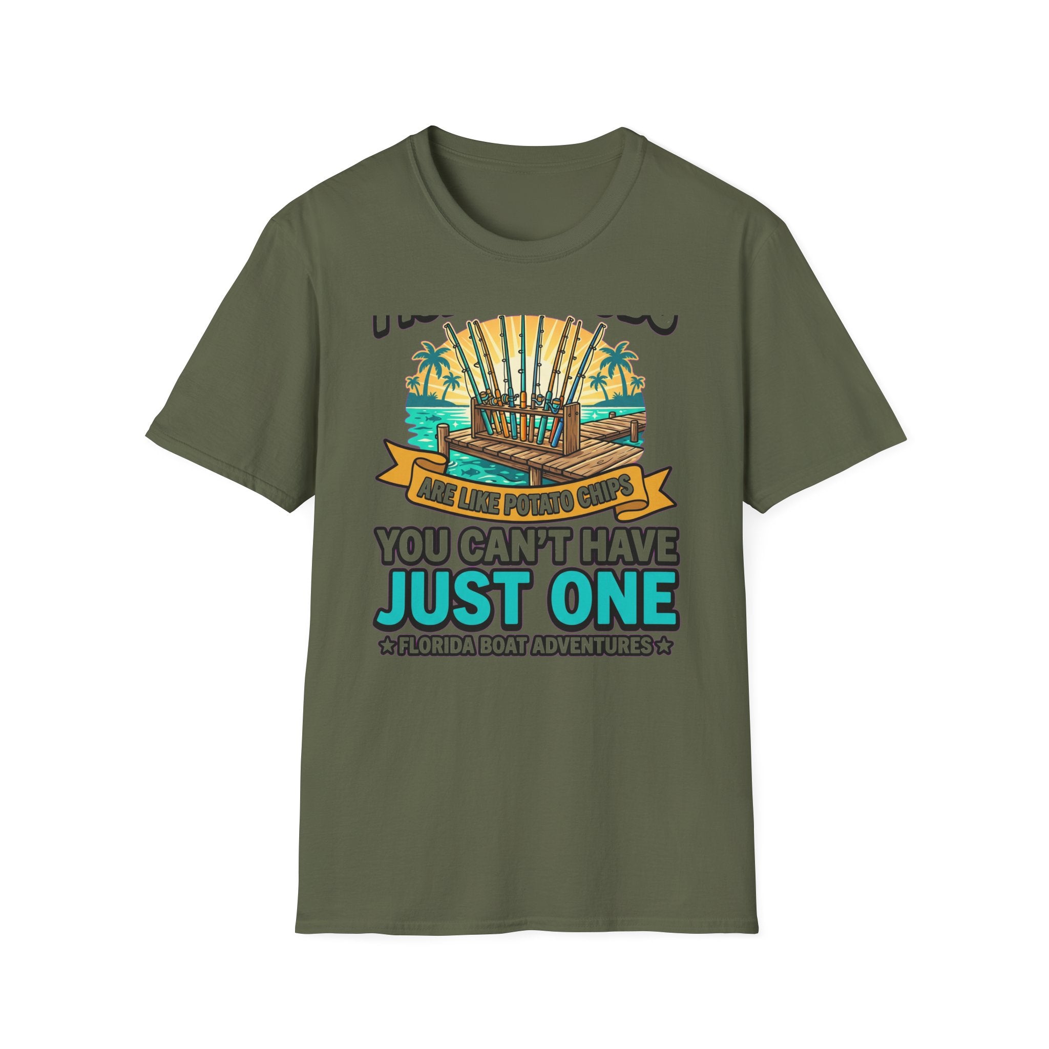 Fishing Rods Are Like Potato Chips You Can't Have Just One - Funny Fishing T-Shirt