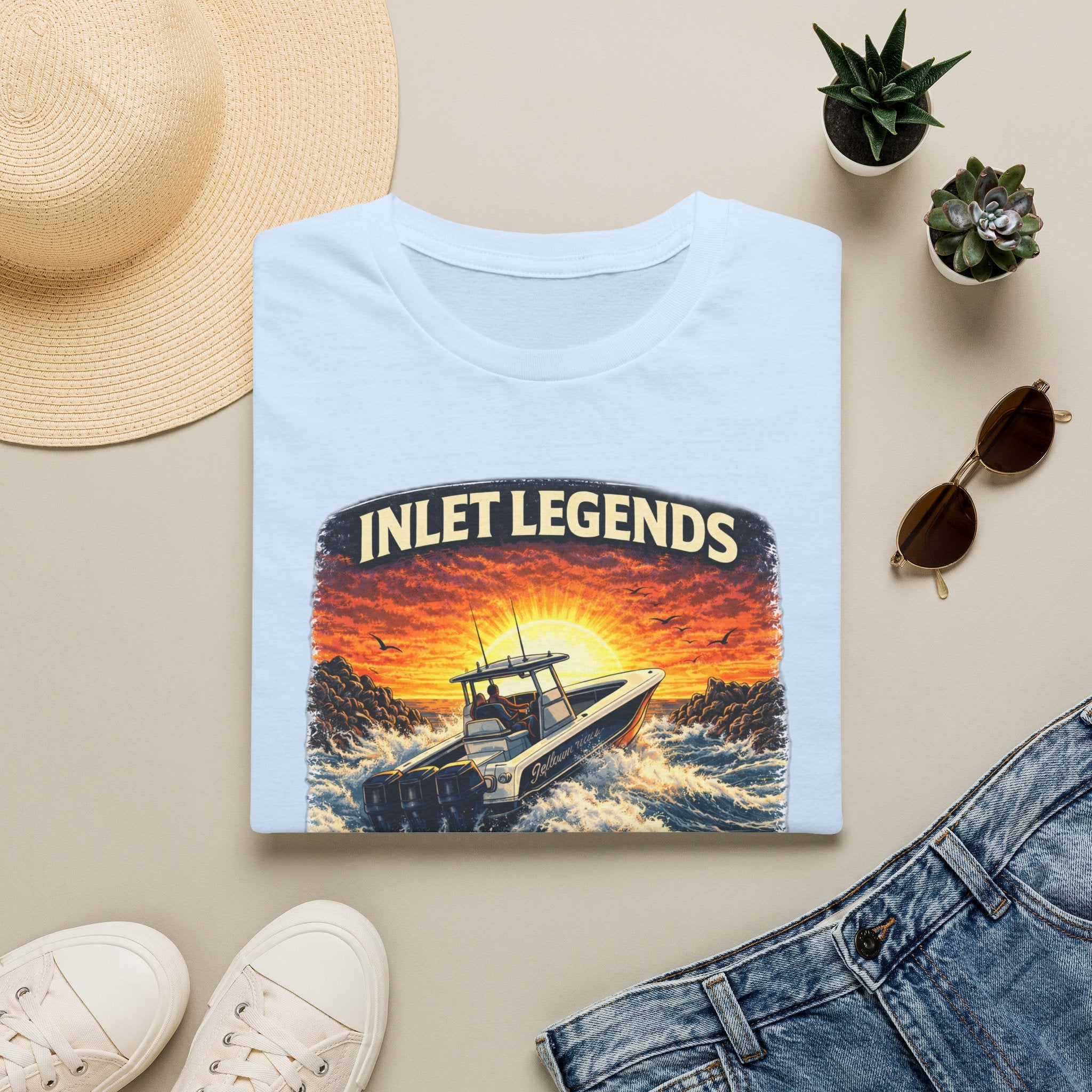Inlet Legends Tee | Florida Boating & Offshore Fishing Shirt for Men | Gildan 6400 T-Shirt