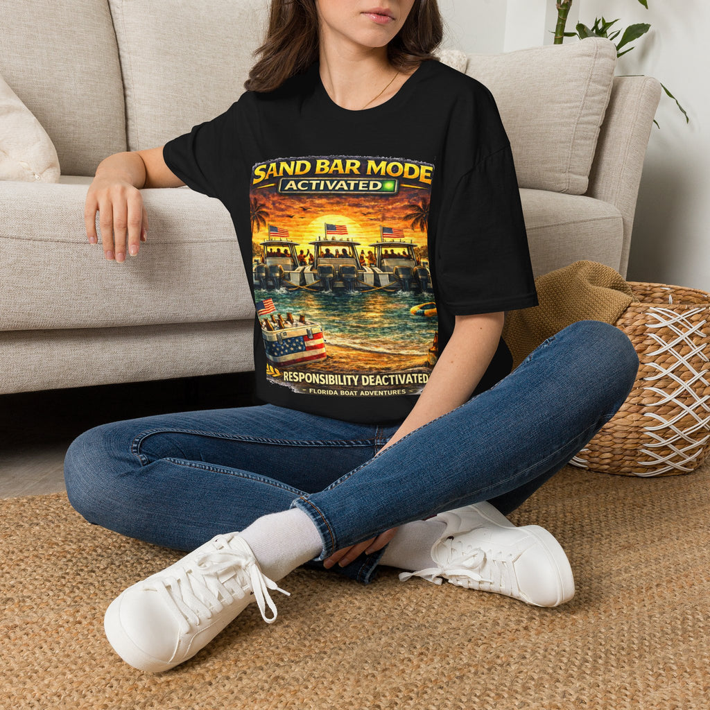 Sandbar Mode Activated Tee | Funny Florida Boating & Sandbar Party Shirt for Men | Gildan 6400 T-Shirt
