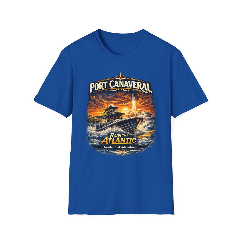 Port Canaveral Space Coast Boating Tee | Cape Canaveral Atlantic Fishing Shirt for Men | Gildan 6400 Florida T-Shirt