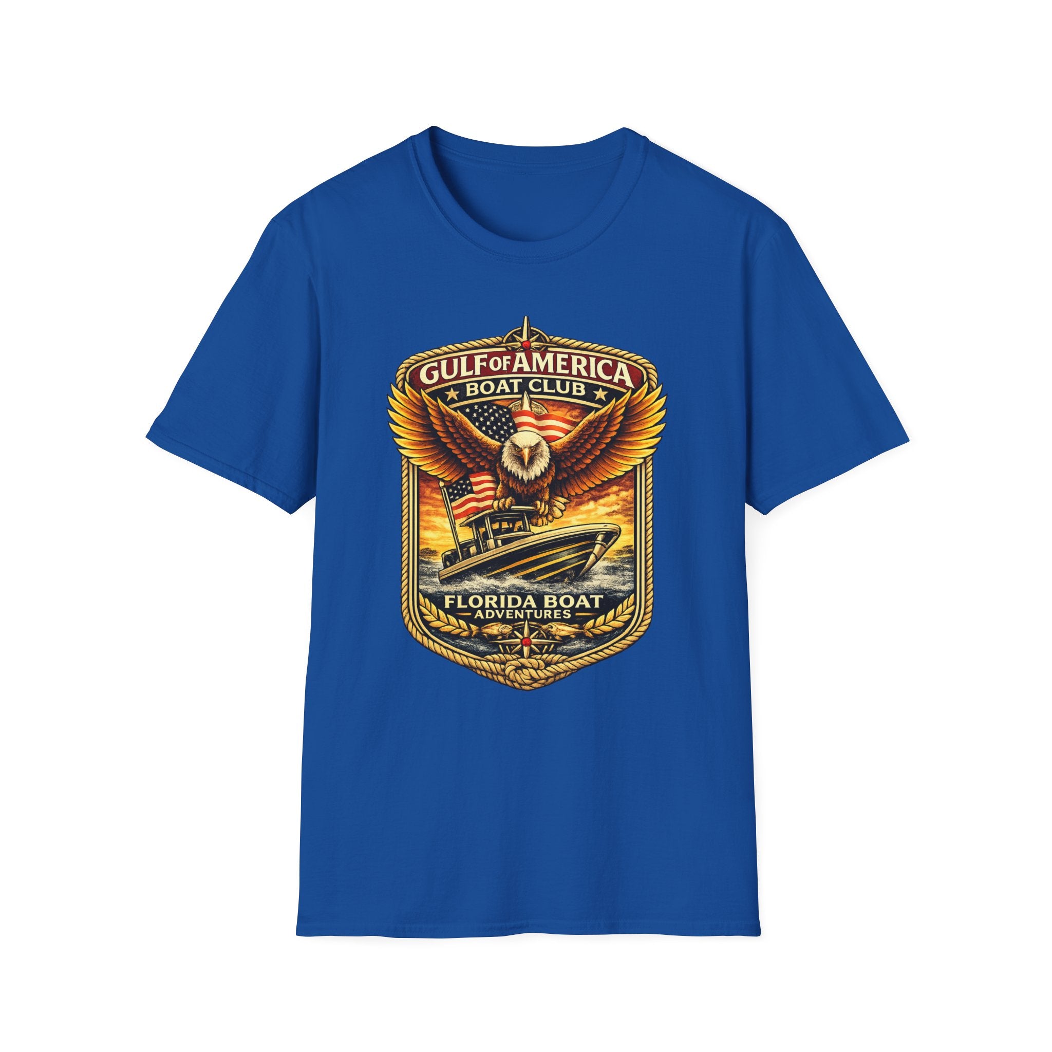 Gulf of America Boat Club Tee | Florida Gulf Coast Boating & Fishing Shirt for Men | Gildan 6400 T-Shirt