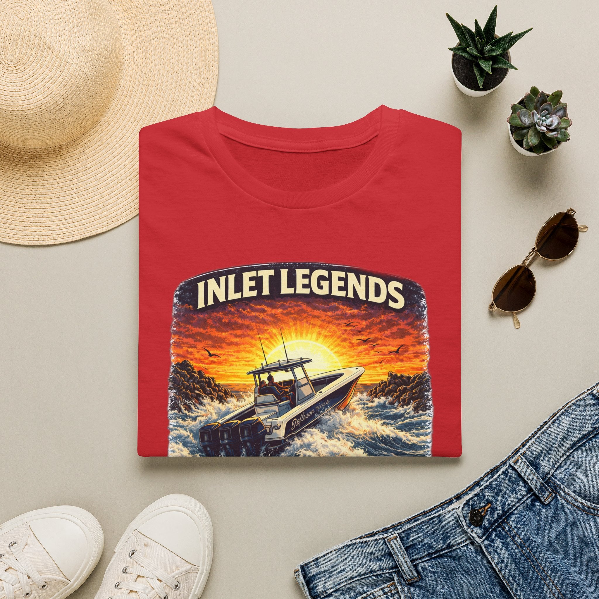 Inlet Legends Tee | Florida Boating & Offshore Fishing Shirt for Men | Gildan 6400 T-Shirt