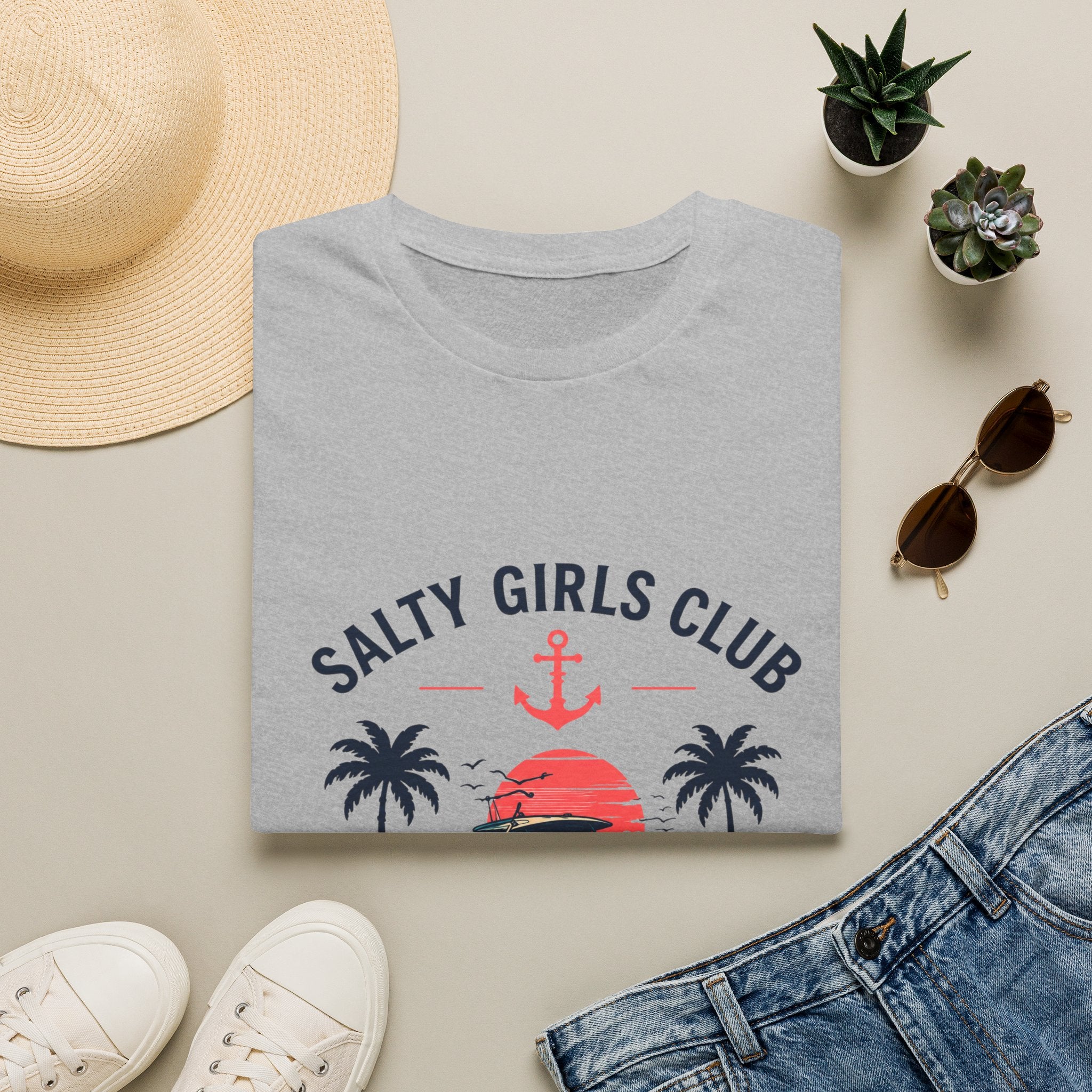 Salty Girls Club Tee | Gulf of America Girl | Florida Boat Adventures Boating Shirt for Women | Gildan 6400 T-Shirt