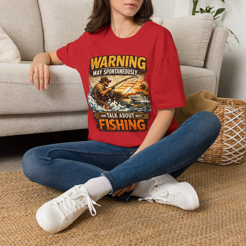 Warning May Spontaneously Talk About Fishing - Funny Fishing T-Shirt