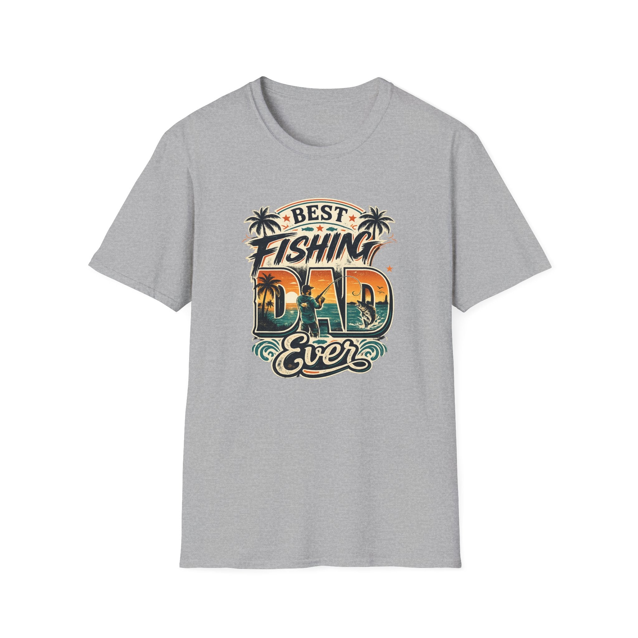 Best Fishing Dad Ever Tee | Florida Fishing Shirt for Men | Gildan 6400 Dad Gift T-Shirt